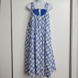 Vintage Models Coat Day Dress Blue & White Plaid … - image 1